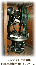 トランシット=測量器 昭和25年頃使用していたもの。